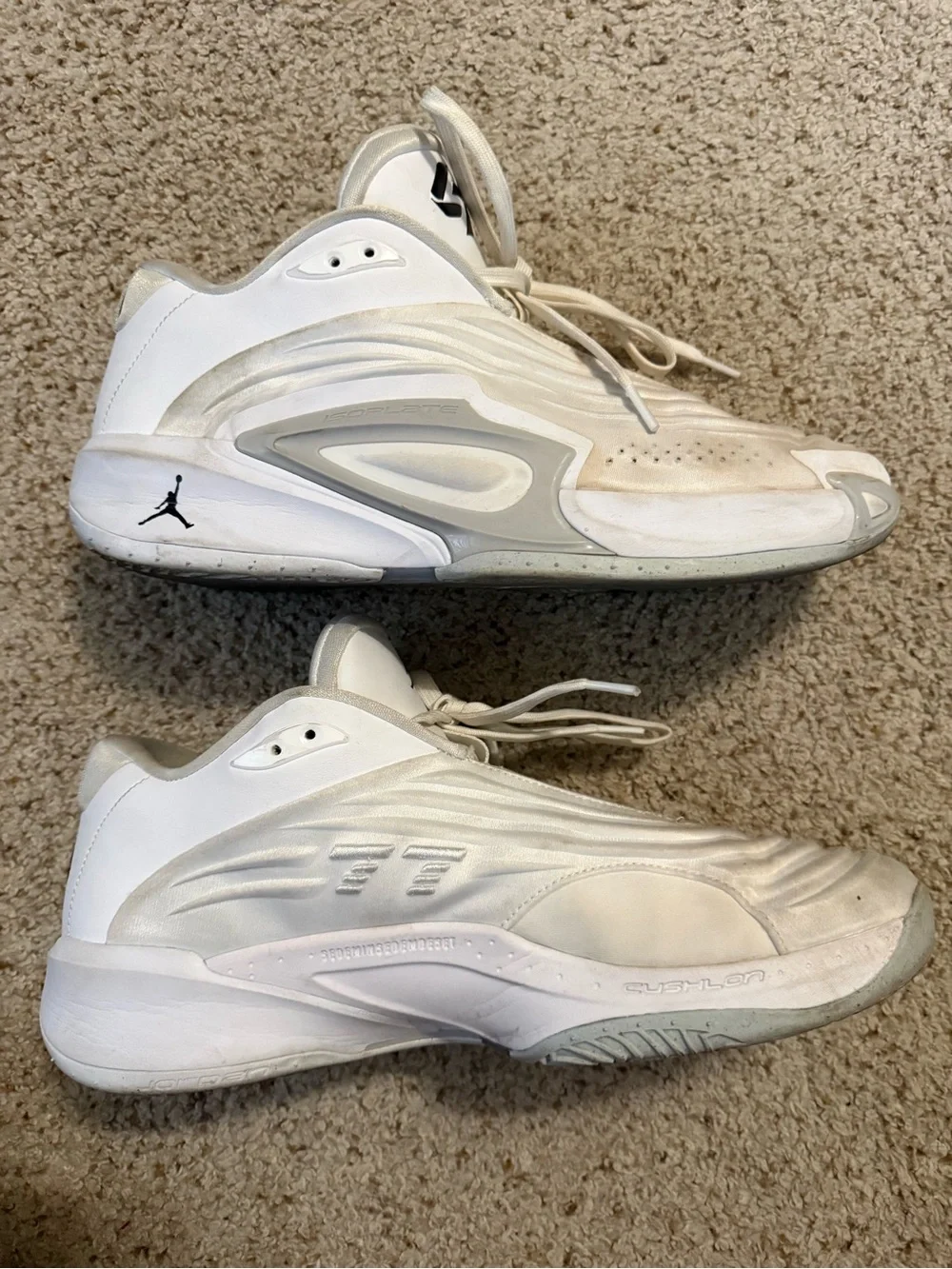 Jordan White and Light Gray Low-Top Sneakers